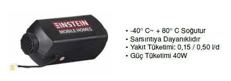EINSTEIN DİZEL ISITICI 5 KW 12-24 V DEPO DAHİL
