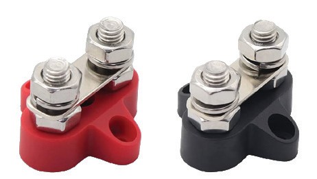 ÇİFTLİ ŞASE TERMİNALİ SİYAH VE KIRMIZI 8 MM