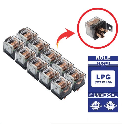 ROLE 5 UÇLU 40 AMPER 12 V 10 ADET