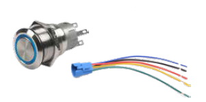 KROM BUTON LED MAVİ ON-OFF