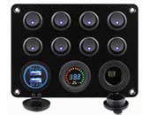 BFY 8'Lİ   SWITCH PANEL IŞIKLI ŞARJ-VOLT-USB
