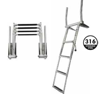 TELESKOPİK TUTAMAKLI MERDİVENİ 4'LÜ KROM