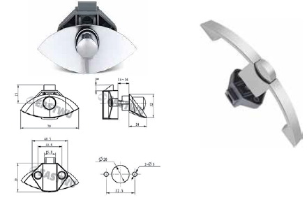 DOLAP KULBU BASMALI OVAL KROM KAPLI